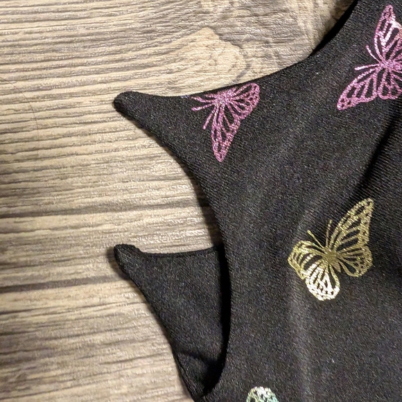 Multicolor shimmer butterfly halter top women's size 1X plus size - Picture 7 of 13